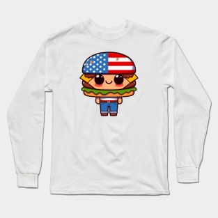 A Whimsical Tribute to American Culture in Cartoon Style T-Shirt Long Sleeve T-Shirt